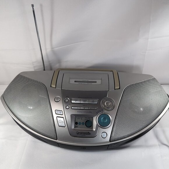 Panasonic RX-ES20 Boombox CD AM FM Radio Cassette Player Silver Stero Portable - Picture 1 of 16